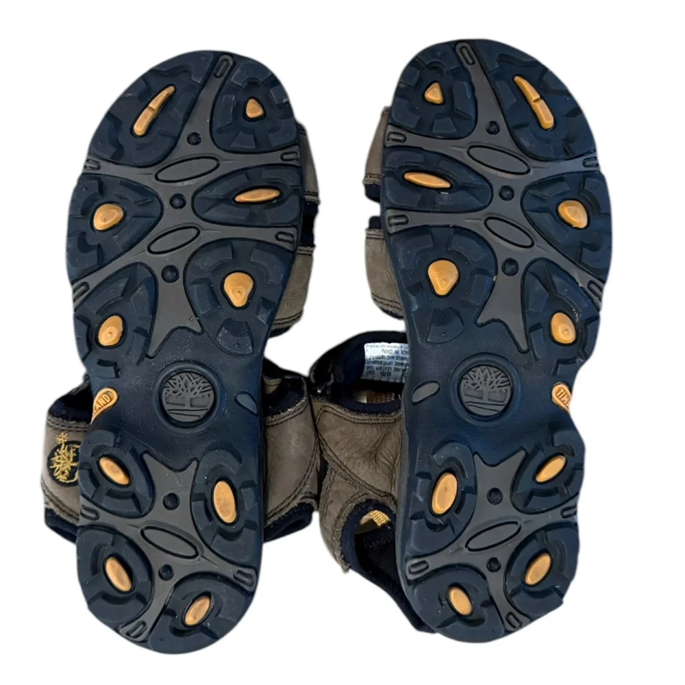 Timberland Brown and Black Outdoor Sandals with Adjustable Straps Kids Size 3